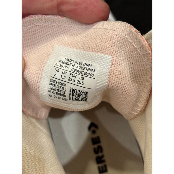 Converse All Star youth high top multicolor pastel lace up sneakers size 2 - Picture 6 of 8